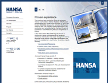 Tablet Screenshot of hansastroi.com